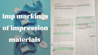 Dental Materials chap Impression Materials imp markings  BDS Tips VIVA marking [upl. by Gnay]