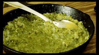 Spicy Hot Mexican Style Green Tomatillo Salsa w Serrano amp Jalapeno Peppers [upl. by Shaper]