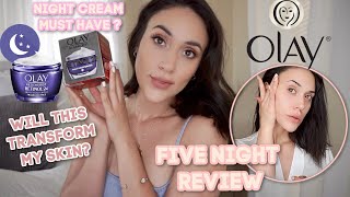 I TRIED OLAY RETINOL 24 NIGHT MOISTURIZER FOR 5 NIGHTS  HERES WHAT HAPPENED [upl. by Gardener363]