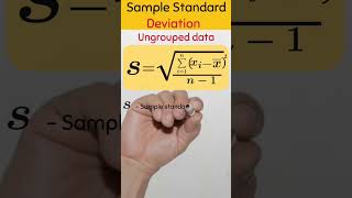 Sample Standard Deviation formula for Ungrouped data sigma statistics standarddeviation maths [upl. by Atsuj900]