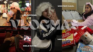 VLOGMAS WEEK 1 christmas movie night  solo date  shopping  HUGE winter clothing haul  Yonikkaa [upl. by Hairabez]