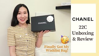 CHANEL 22C BEIGE MINI FLAP UNBOXING amp REVIEW WHAT FITS MOD SHOTS HOW I GOT IT 💛 香奈儿Chanel 22C包包开箱 [upl. by Elorak]