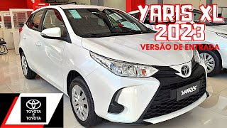 YARIS 2023  TOYOTA YARIS XL 2023 15 HATCH 0KM DETALHES DO INTERIOR E EXTERIOR [upl. by Telimay]