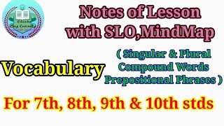 Notes of Lesson for 78910 stdsVocabulary Singularamp Plural Compound WordsPrepositionalPhrases [upl. by Chari]