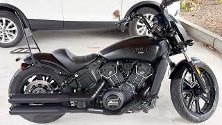 Indian Scout 2023 w Rinehart slipon exhaust sound comparison before and after [upl. by Brentt]