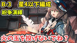 【紛争演繹】B3 支援なし 星4以下編成 低レア攻略【アークナイツ】 [upl. by Charity779]