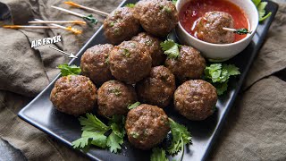 How To Make Meatballs in an Air Fryer  Keto Meatballs [upl. by Vala591]