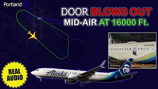 Emergency DOOR BLOWS OUT midair Alaska Boeing 737 MAX 9 returns to Portland Real ATC [upl. by Atiniuq615]