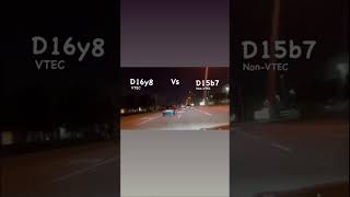 D16y8 vtec single cam vs d15b7 non vtec single cam dig race [upl. by Nalloh28]