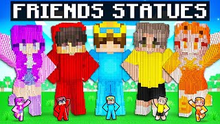 Nico vs FRIENDS STATUE House Battle In Minecraft [upl. by Camp]