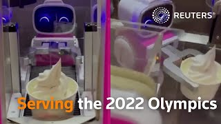 Robots help with social distancing at the Beijing Winter Olympics [upl. by Kati273]