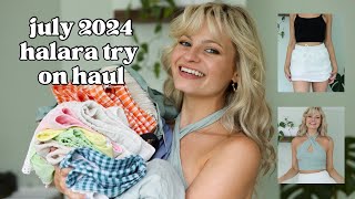 halara try on haul for july 2024  summer colors sizing materials [upl. by Ennelram]