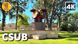 4K CSUB Campus Walking Tour Cal State Bakersfield CA  🔊 Binaural Sound [upl. by Gnart188]