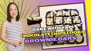 CHOCOLATE CHIPS COOKIE BROWNIE BARS brookie BAKEWITHYAPI [upl. by Landre65]