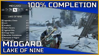 God of War Ragnarök  Lake of Nine Midgard  100 Completion [upl. by Esiuolyram]