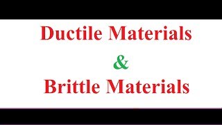 Ductile Material and Brittle Material Concept [upl. by Nomolas]