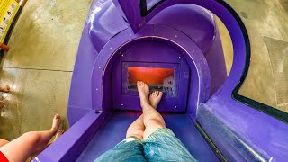 Kalahari Round Rock  Sahara Sidewinder Trapdoor Water Slide POV [upl. by Annahahs964]