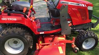 massey ferguson gc 1705 walk through and mowing [upl. by Yddeg]