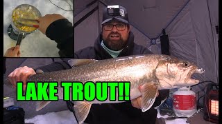 Ice Fishing Lake Trout and Trout Chowder [upl. by Hgielrebma]