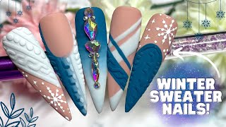 4 DIFFERENT SWEATER NAIL IDEAS WINTER NAIL ART DESIGN SWEATER NAIL TUTORIAL MADAM GLAM [upl. by Pren]