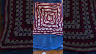 Blanket before amp after blocking 🌸 crochet crocheting crochettutorial crochetlove fyp shorts [upl. by Adgam896]