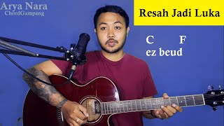 Chord amp Petikan Gampang RESAH JADI LUKA  DAUN JATUH Arya Nara Tutorial Gitar Pemula [upl. by Aniratac]