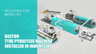 10 TPD Tyre Pyrolysis Plant in Indonesia  Waste Tyre Pyrolysis Process [upl. by Kenji]