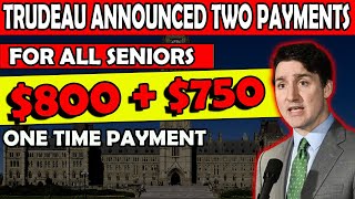 TRUDEAUS ANNOUNCED TWO PAYMENTS  750 ONE TIME  800 MONTHLY INCREASED IN CPP  MARCH 31ST 2024 [upl. by Carmine501]