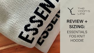 REVIEW  SIZING FEAR OF GOD ESSENTIALS  KNIT HOODIE [upl. by Rayburn]