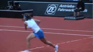 Julia Goerges return game vs Samantha Stosur  Porsche Tennis Grand Prix 2012 [upl. by Znarf13]