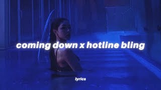 coming down x hotline bling lyrics tiktok version  the weekend amp drake [upl. by Pejsach121]