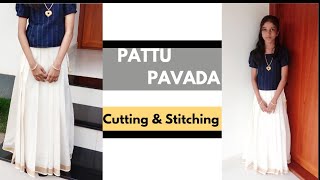 Pattu Pavadai cutting and stitching  Pattu pavadai for 10 year girls cutting and stitching [upl. by Wendall848]