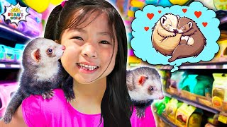 Kids React to baby animal Ferret vs IRobot Roomba [upl. by Christie]