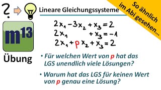 Lösungsmengen von Linearen Gleichungssystemen Aufgabe so ähnlich im Abi gesehen [upl. by Rema182]