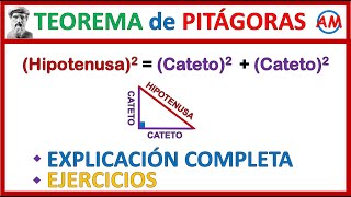 📐 TEOREMA DE PITÁGORAS Fórmula demostración ejemplos y ejercicios [upl. by Namhcan]