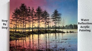 How to paint skies in Acrylics Simple painting tips to painting skies with acrylics [upl. by Leahcam]