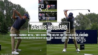 Rasmus Hojgaard Golf Swing DriverFairway MetalIron  British Masters The Belfry August 2024 [upl. by Refanej]