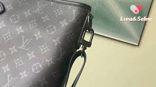 Louis Vuitton M45914 Saumur Tote Monogram Eclipse 2 Way Shoulder Bag BUSSINESS [upl. by Ecnaled]