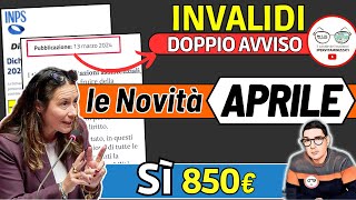 🔴 INVALIDI PARZIALI e TOTALI 8 NOVITÀ APRILE 2024 ➡ IMPORTI INCREMENTI PENSIONE BONUS 850€ INPS [upl. by Aynotal766]