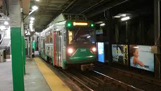 Boston Green Line streetcar approaching Boylston station [upl. by Atsok]