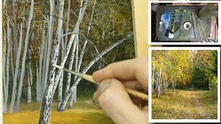 68 How To Paint Silver Birch Trees Part 1  Oil Painting Tutorial [upl. by Adnal]