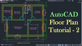 AutoCAD Floor Plan Tutorial for Beginners  2 [upl. by Annaed]