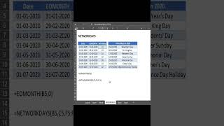 Workdays In Month byebyebye excelformula advancedexceltutorial exceltips excel excelacademy [upl. by Yennej]