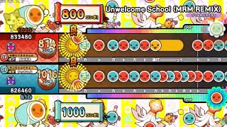 【本家譜面】Unwelcome School MRM REMIX  ミツキヨ Remixed by モリモリあつし 表・裏 譜面配布【太鼓さん次郎】 [upl. by Phemia11]