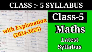 Class5 Maths latest syllabus 20242025  Maths syllabus for class5 cbse board [upl. by Ynnav432]