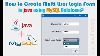 How to Create Multi User Login Form in java using MySQL Database  With Source Code [upl. by Eitsirhc]