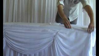 Attaching Box Pleated Wedding Table Skirting Using Skirting Clips [upl. by Akaenahs484]