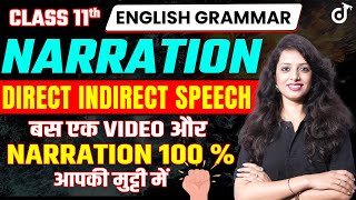 Class 11 Narration in Hindi  Direct and Indirect Speech in English  Pooja Mam class11english [upl. by Suneya3]