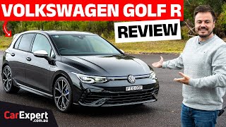 2024 Volkswagen Golf R inc 0100 amp braking review Still the best hot hatch [upl. by Roswald558]