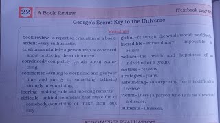 std 5 english workbook questions answers of lesson 22 A Book Review [upl. by Burr]